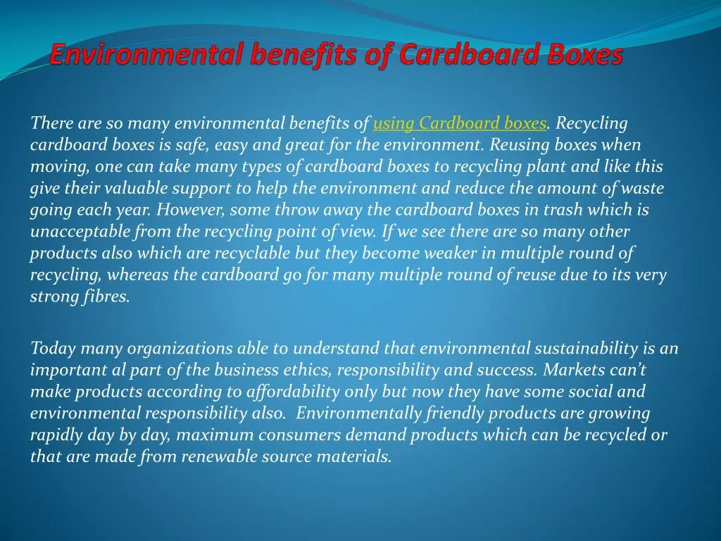 environmental benefits of cardboard boxes