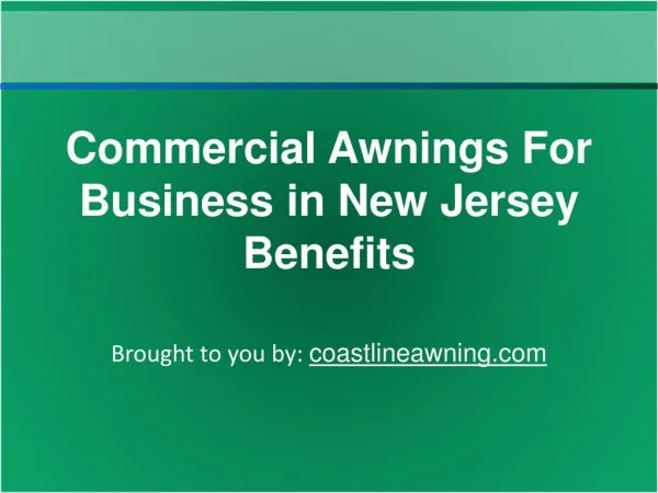 Commercial Awnings For Business in New Jersey Benefits