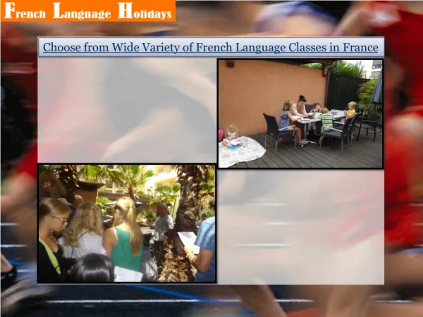 Choose from Wide Variety of French Language Classes in Franc