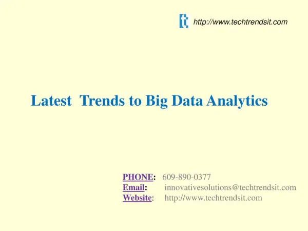 Latest Trends to Big Data Analytics