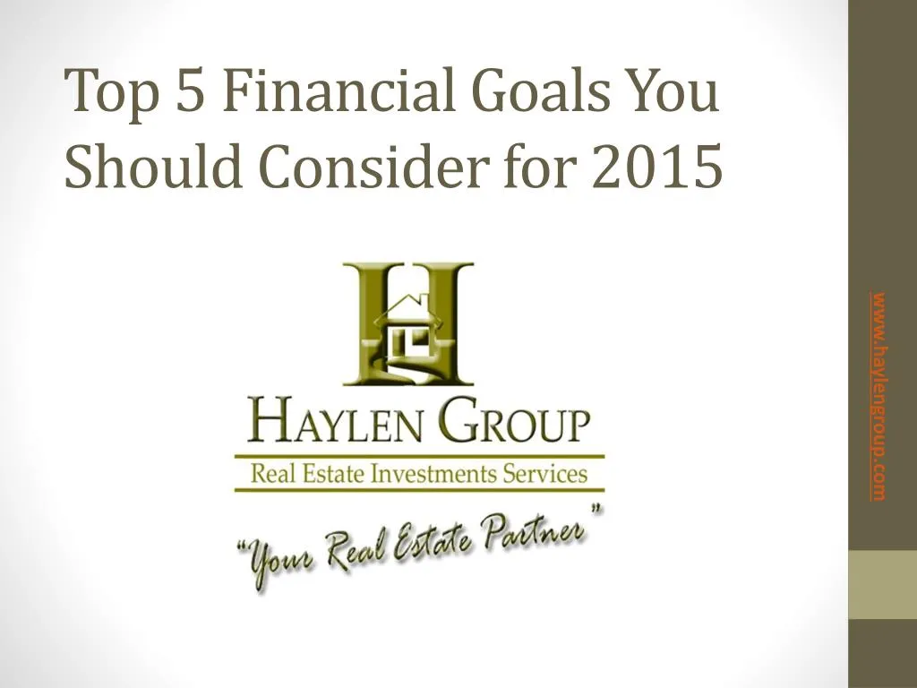top 5 financial goals you should consider for 2015