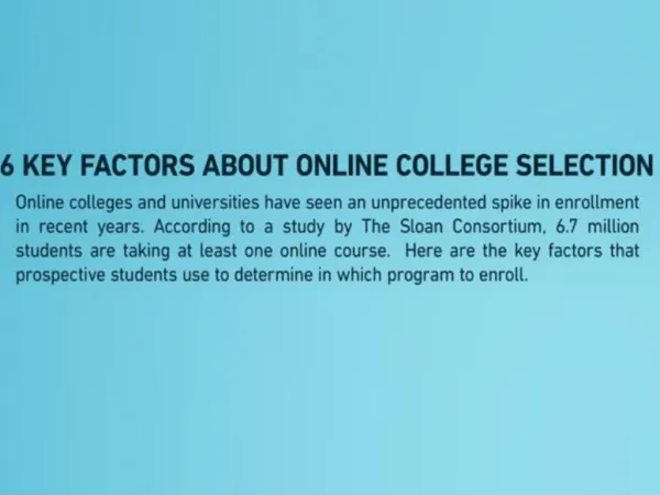 6 key factors about online college selection.