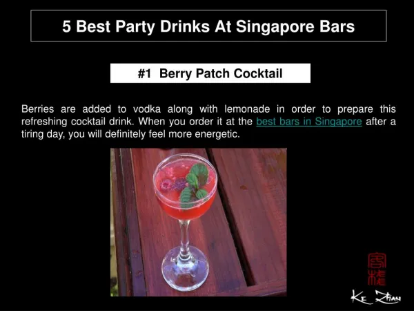 5 Best party drinks at Singapore Bars