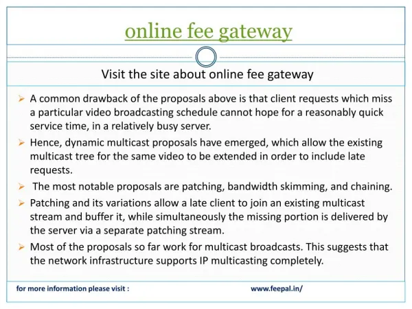 Posts the inquiry about online fee gateway.