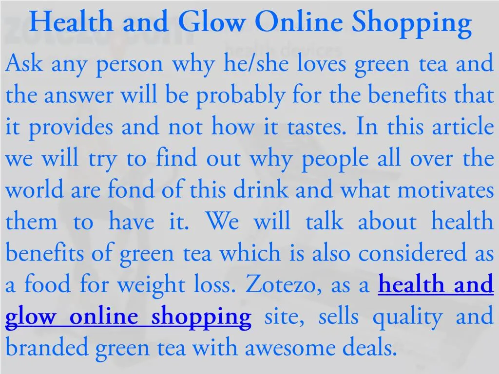 health and glow online shopping