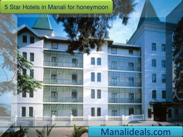 5 Star Hotels in Manali for honeymoon