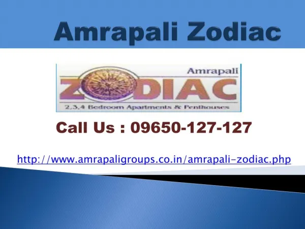 Amrapali Zodiac Noida Sector - 120 @ 9650127127