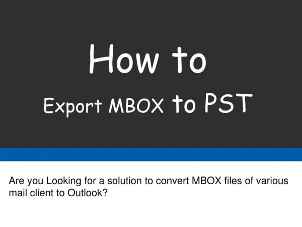 MBOX to PST Conversion