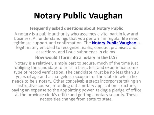 Notary Public Vaughan