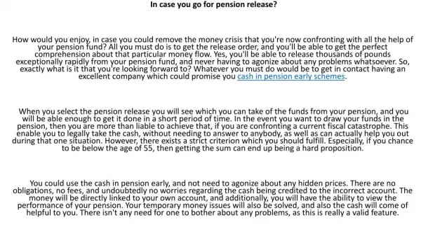 Pension Release