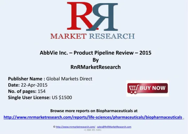 AbbVie Inc. Product Pipeline Report and Market Analysis 2015