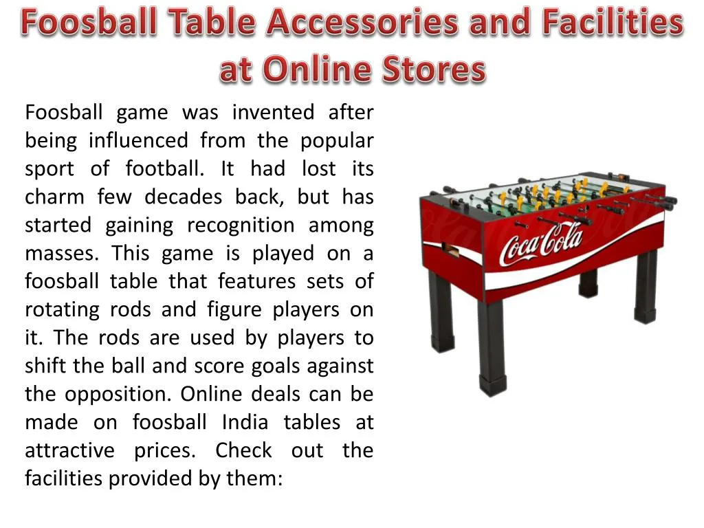 foosball table accessories and facilities at online stores
