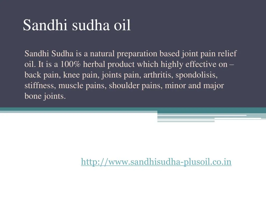 sandhi sudha oil