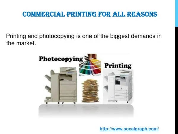 Commercial Printing for All Reasons