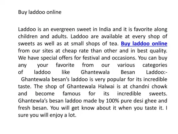 Buy laddoo online