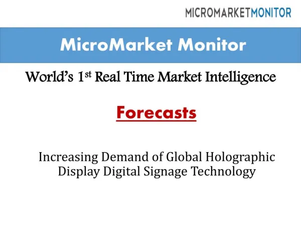 Global Holographic Display Digital Signage Market