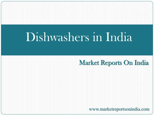 Dishwashers in India