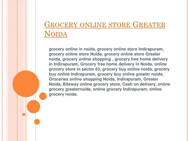 grocery online store greater noida