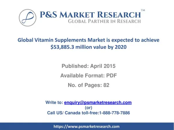 Global Vitamin Supplements Market is expected to achieve $53