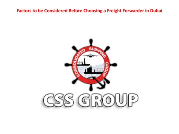 Choosing a Freight Forwarder in Dubai