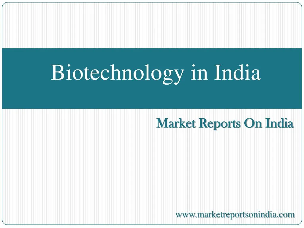 biotechnology in india