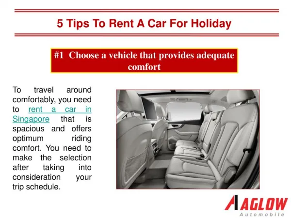 5 Tips to rent a car for holiday