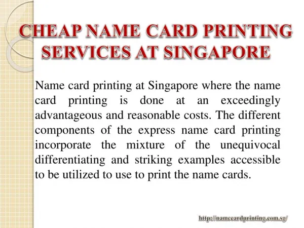 Cheap Name Card Printing Services