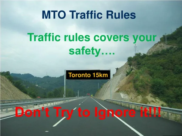 MTO Traffic Rules For Bike Riders