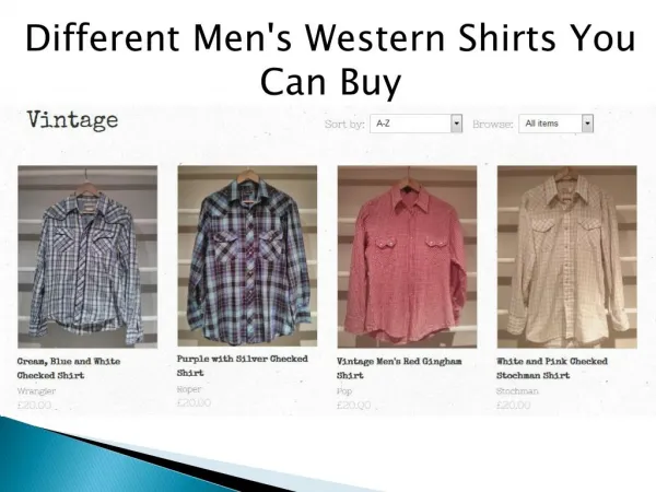 Different Men's Western Shirts You Can Buy