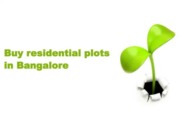 Buy residential plots in Bangalore