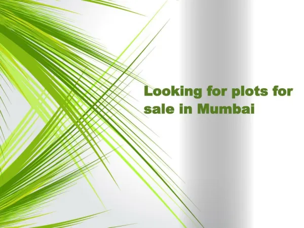 Looking for plots for sale in Mumbai
