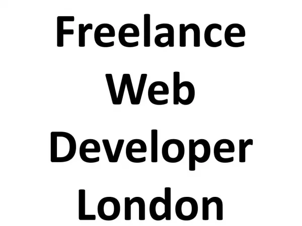 Freelance Web Developer London