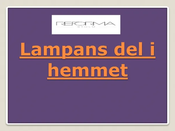 Lampans del i hemmet