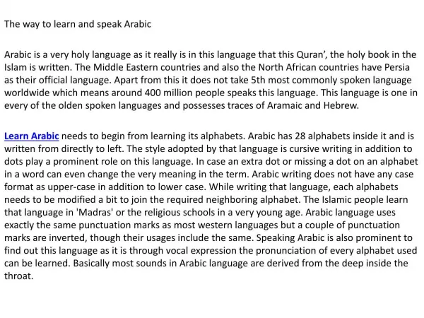 Learning Arabic For Beginner