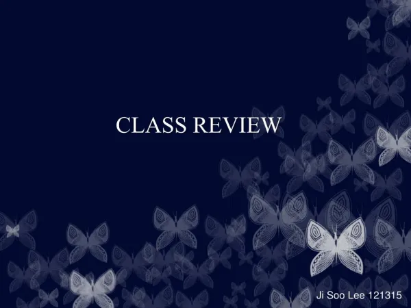 Class review Jisoo Lee