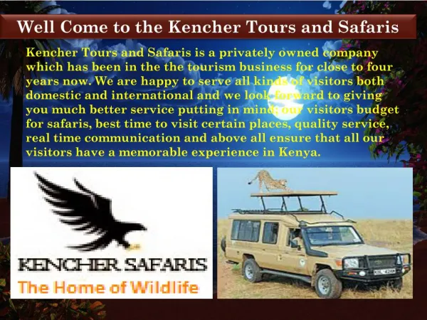 Best Wildlife Safaris in Africa- Kencher Tours and Safaris