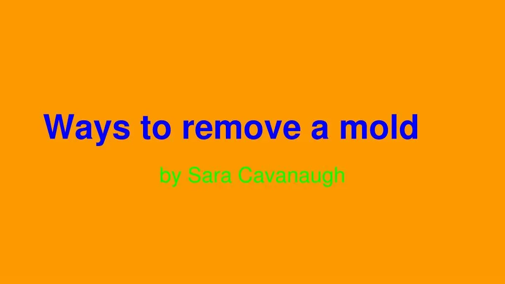 ways to remove a mold