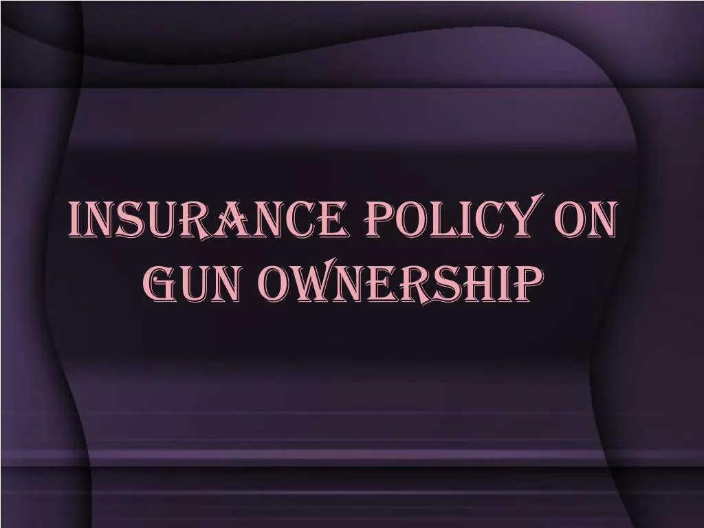 insurance policy on gun ownership