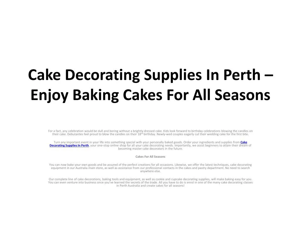 cake decorating supplies in perth enjoy baking cakes for all seasons
