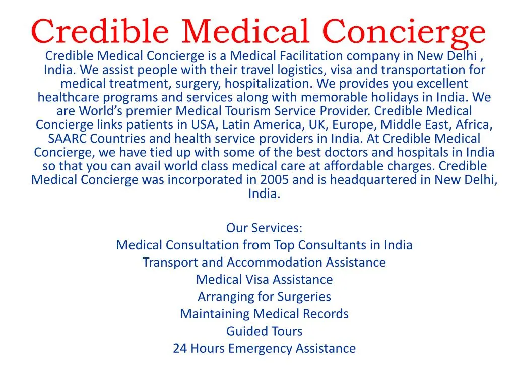 credible medical concierge
