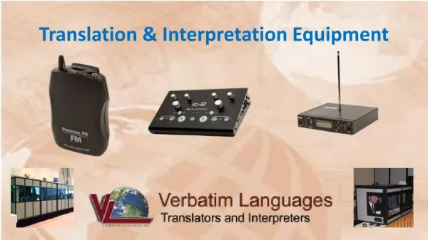 Translation & Interpretation Equipment