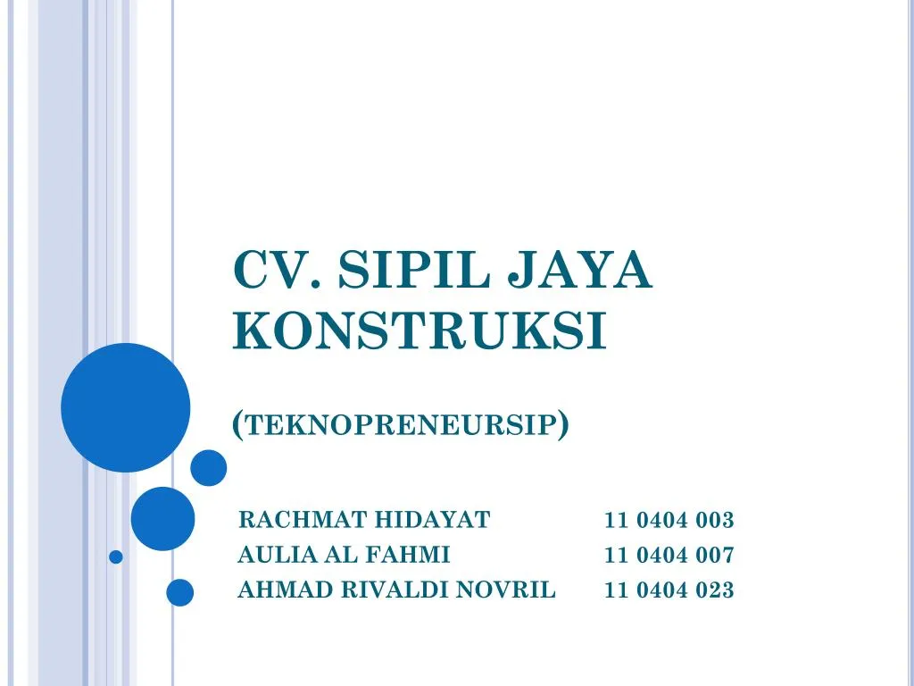 cv sipil jaya konstruksi teknopreneursip