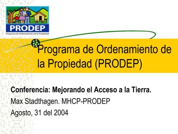 Programa de Ordenamiento de la Propiedad PRODEP