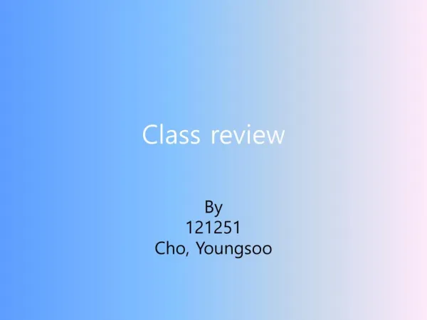 Class Review PPT