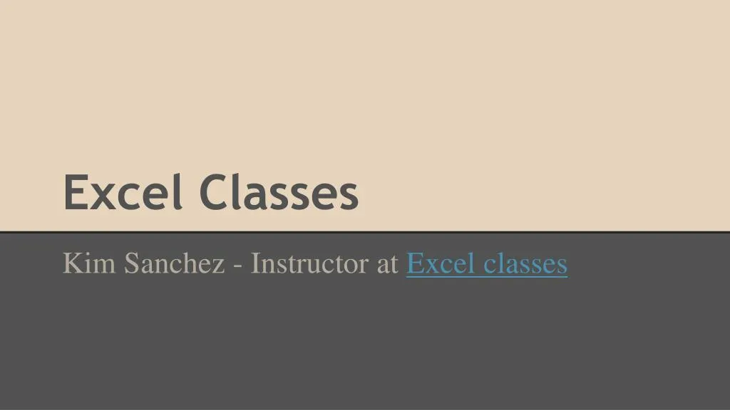 excel classes