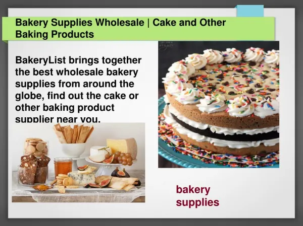 Bakery Supplies Wholesale | Cake and Other Baking Products