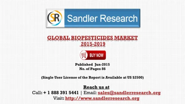 Biopesticides Market 2019 – Key Vendors Research and Analysi