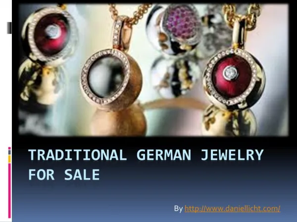 Traditional German Jewelry for sale
