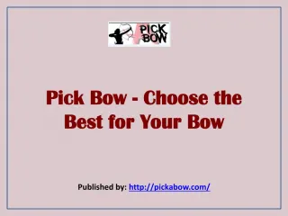 Pick Bow - Choose the Best for Your Bow - slide 1