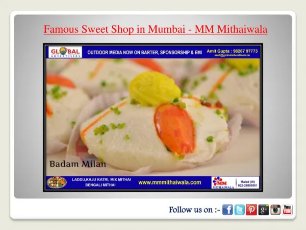 Famous Sweet Shop in Mumbai - MM Mithaiwala